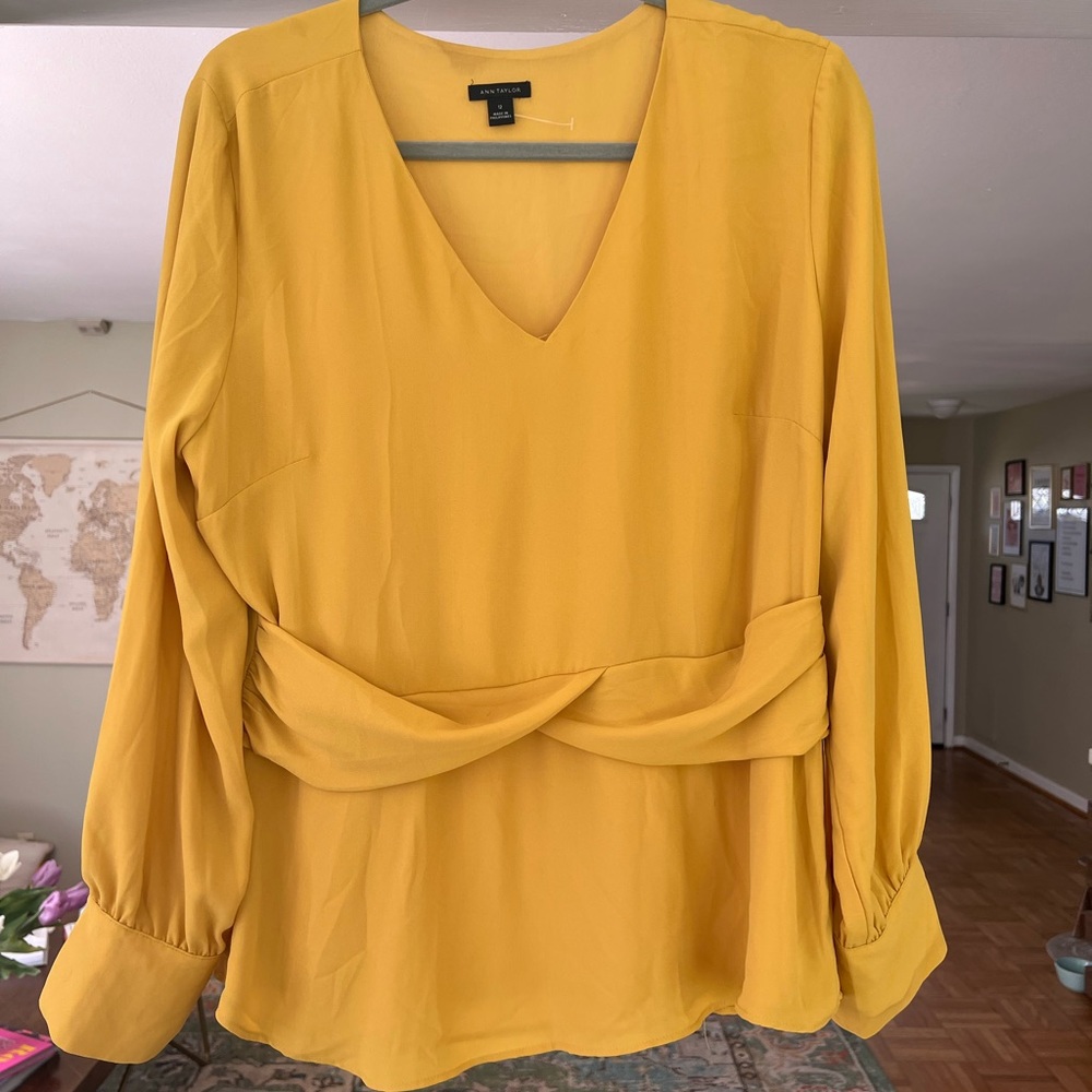 Mustard Ann Taylor Dress Shirt